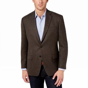 LAUREN RALPH LAUREN MENS 50L CLASSIC-FIT ULTRAFLEX WOOL SPORTS COAT DRY CLEANED
